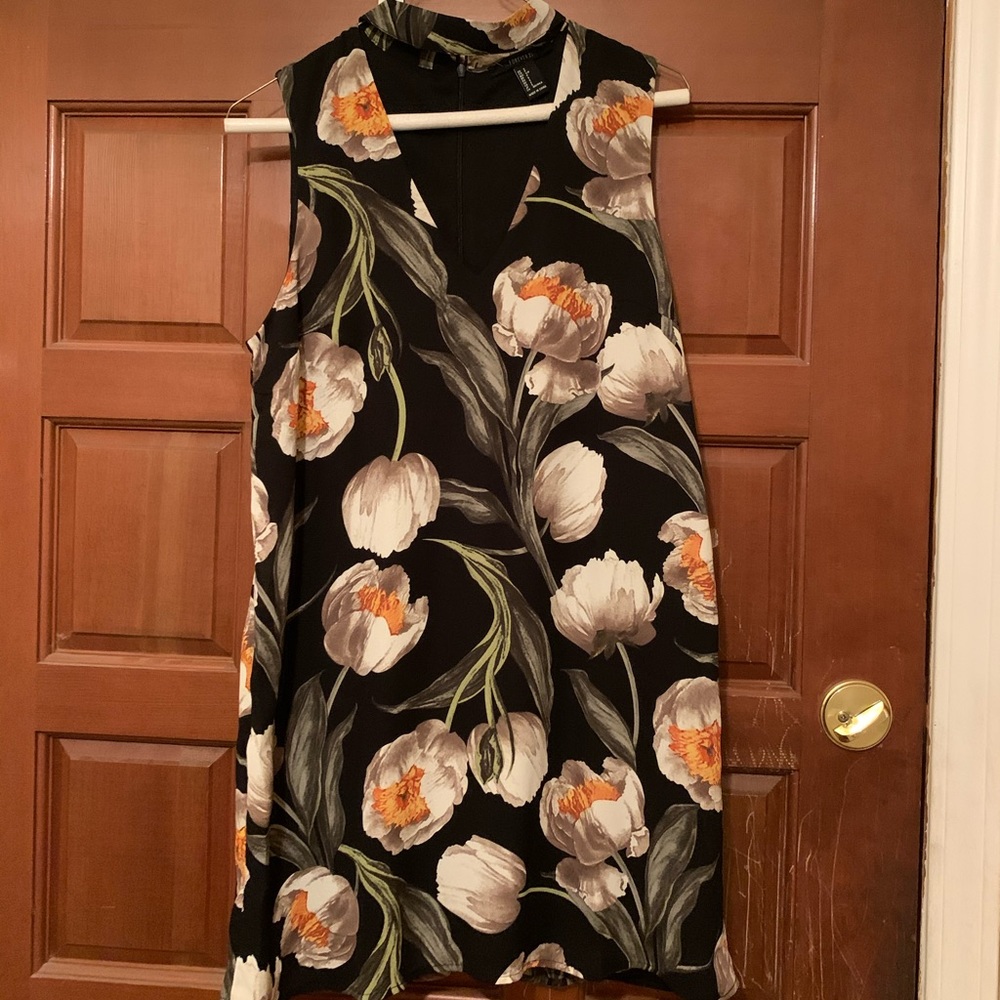 High neck cut out mini dress